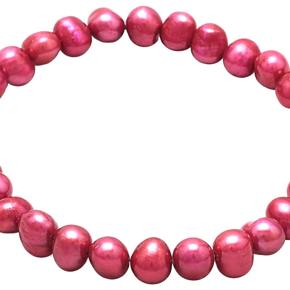 7” Red Cultured Freshwater Pearl Bracelet